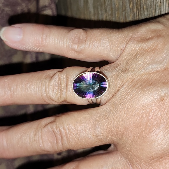 New Sterling Silver Mystic topaz ring Size 8 - Picture 6 of 6